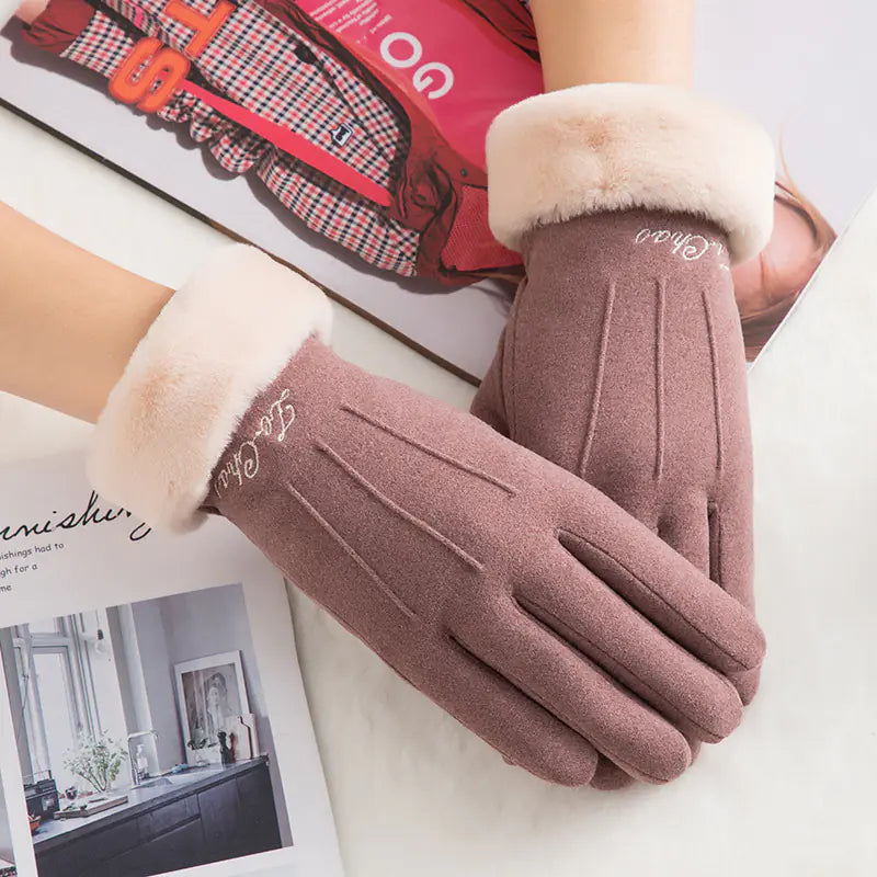 Women's plush gloves