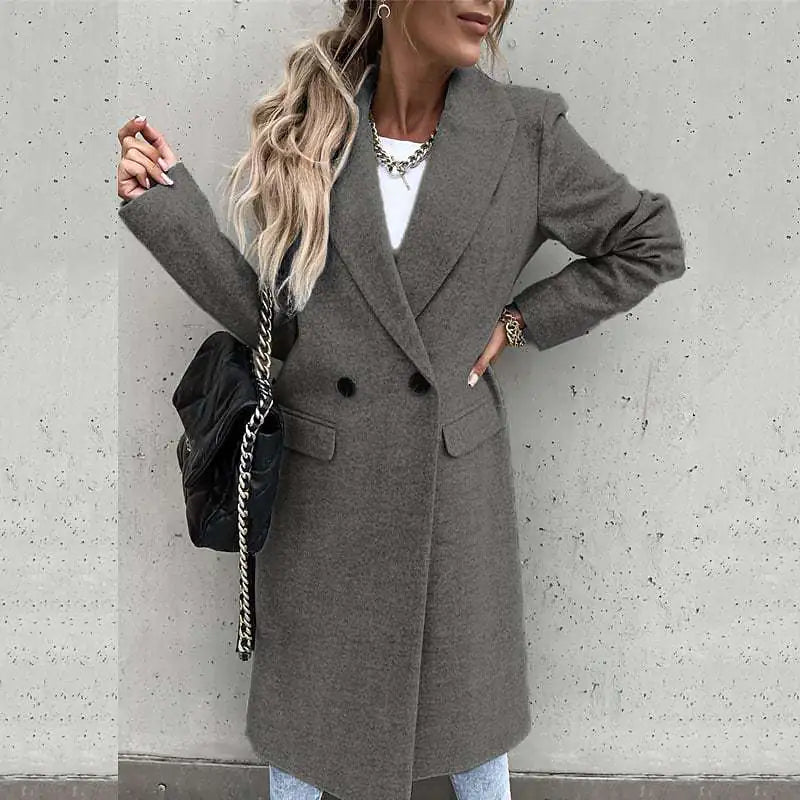 Long wool coat for women