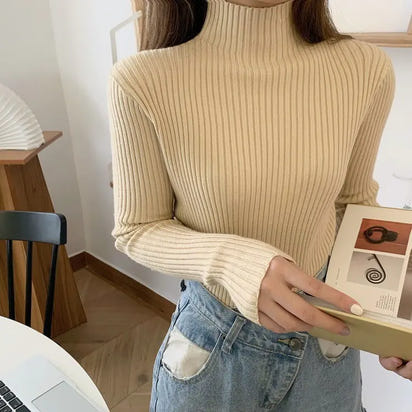 Women's slim turtleneck sweater