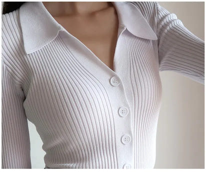 Slim Fit Buttoned V-Neck Sweater