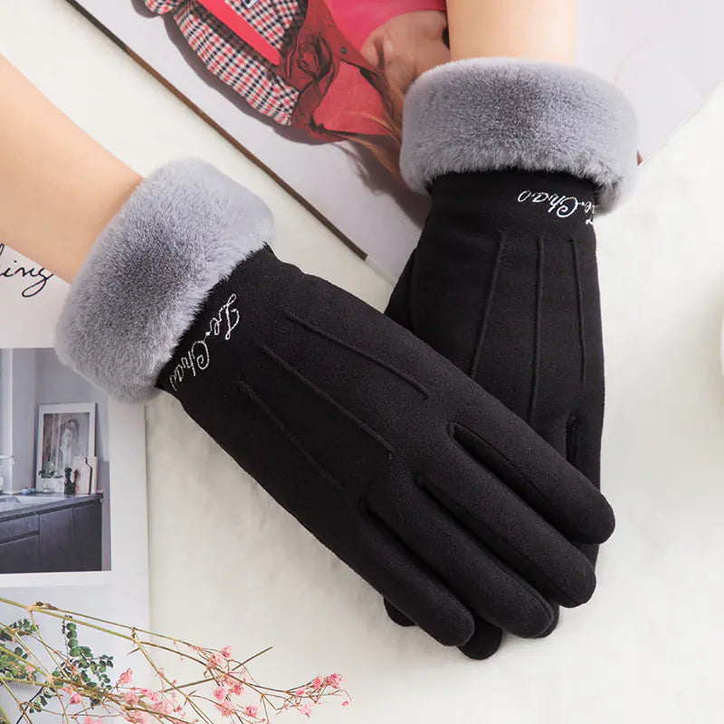 Women's plush gloves